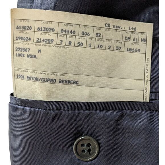 Ermenegildo Zegna Mens Blue 100% Wool Plaid Three Button Blazer Size 40 US - Picture 7 of 9